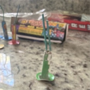 Small Metal Noisemaker Horns Lot, Green & Blue Assorted Colors