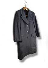 Mantel grau lang Wolle Vintage Gr. S Caot Long Wool Gray Mantel Wolle  
