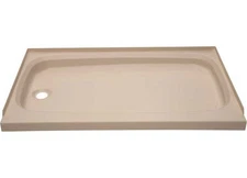 Lippert 209498 24" x 40" Shower Pan; Left Drain - Parchment