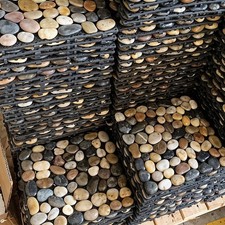 6PCS Pebbles Mosaic Tiles  Garden Patio Path Decking Tiles Stepping Stones Decor