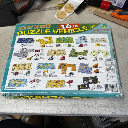 VINTAGE BATTERY OPERATED Rino 16 PCs Puzzle Vehicle B/O. Puzzle Truck Play Set - Picture 7 of 8