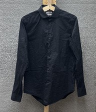 Calvin Klein Shirt Mens L 16 34/35 Long Sleeve Button Up Slim Fit Texture Fabric