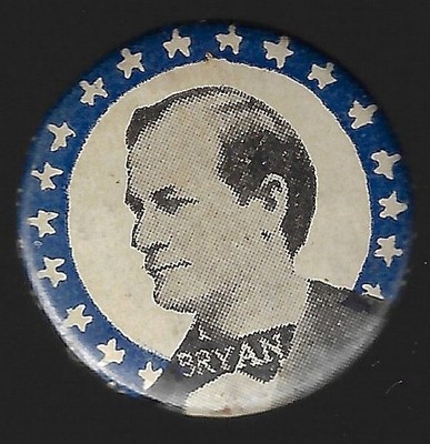 1896 William J Bryan Presidential Campaign Young Orator Pin Sweet Caporal Cigs