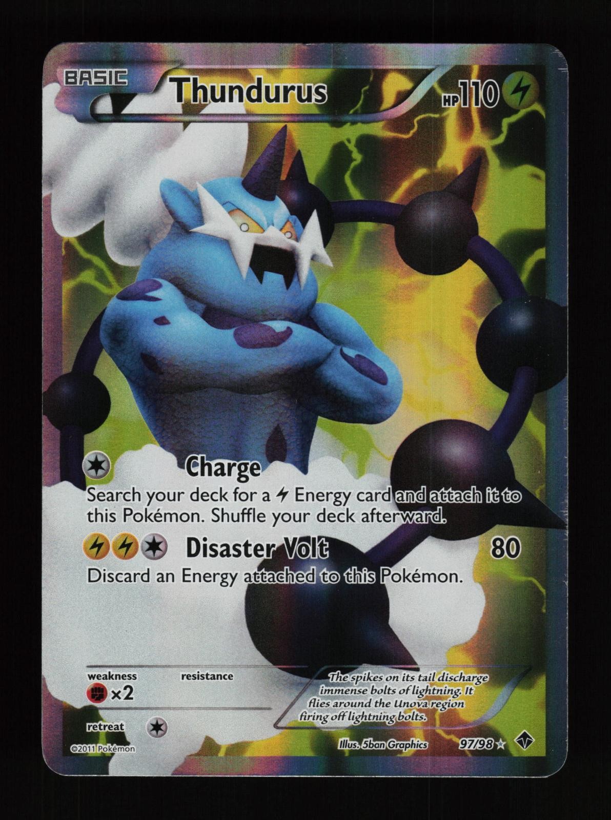 Thundurus 97/98 Holo Ultra Rare Emerging Powers Pokemon Cards
