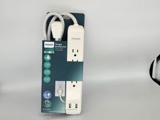 Philips 6-Outlet USB Surge Protector Home Power Elite 4ft Cord