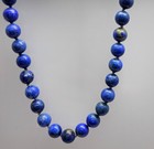 Vintage 14k Yellow Gold Clasp 8mm Lapis Lazuli Beaded Ladies Necklace — photo 4