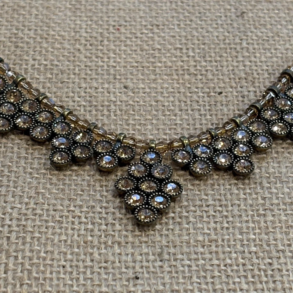 Gargantilla de alambre de 18" con prisma de oro de Swarovski Touchstone Crystal declaración TC Foto 3 de 4