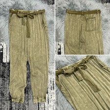 CHASER Women  s Sage Green Tie Dyed Viscose Mix Joggers Size Large NWT