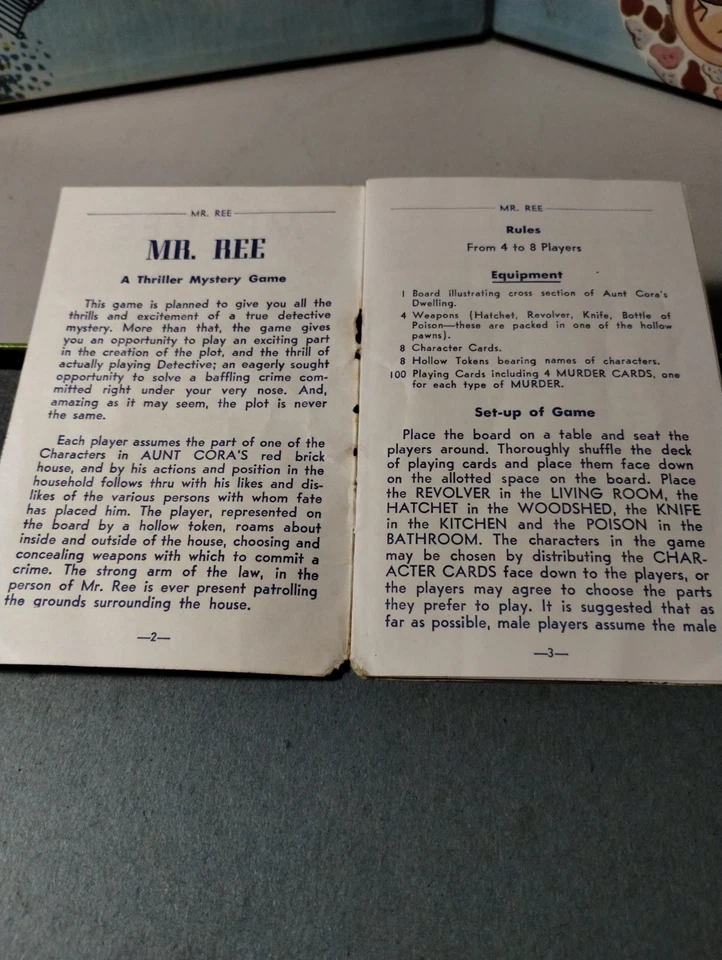 Vintage 1946 Mr. Ree The Fireside Detective Board Game Complete - Image 4 of 4