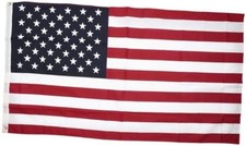 (19417) Poly/Cotton American Flag, Made in USA, 3 x 5 Feet - All-Weather