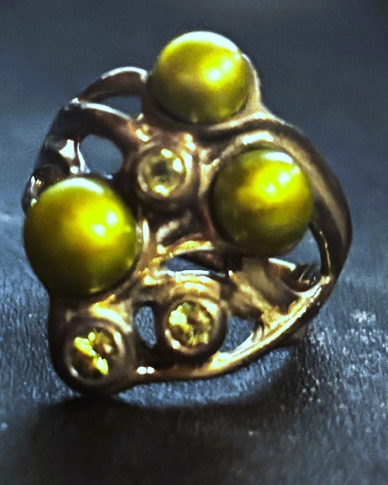 Honora纯银珍珠戒指,绿色珍珠 — 第 2/4 张图片