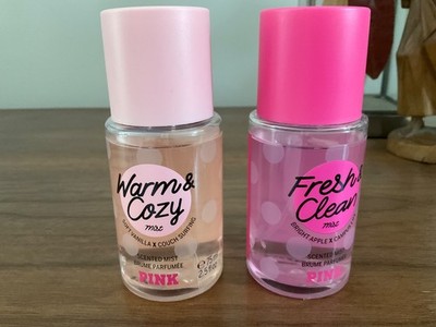 VICTORIA S SECRET PINK Fresh & Clean + WARM & COZY BODY MIST SPRAYs  2.5 oz each