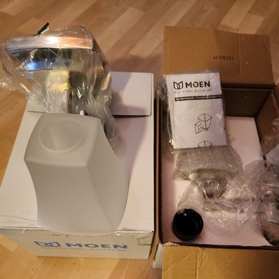 Two Moen  Voss YB5161NL Bath Light Mount Bathroom Vanity Frosted Glass Chrome