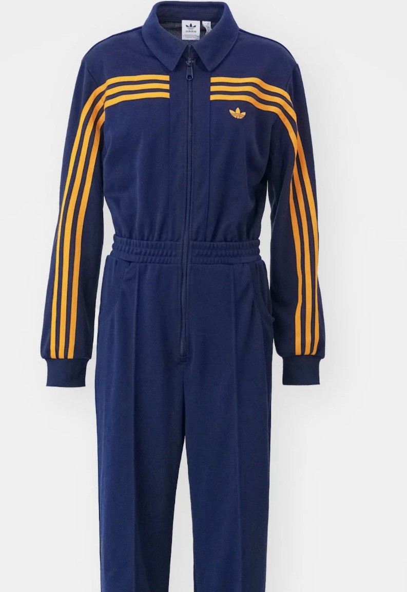 Size Large - Women's Adidas 70s Jumpsuit Indigo Blue