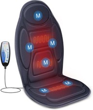 Vibration Back Massager with Heat, 2026 Upgraded Chair Massage Pad