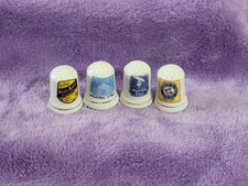 Vtg Porcelain Thimble Lot Of 4 Advertising Ivory Soap, Bon Ami, Morton+