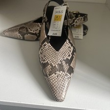 Bnwt M&S Vegan Snake Print Shoes Flats Size 6  Absolutely Stunning Rrp £45