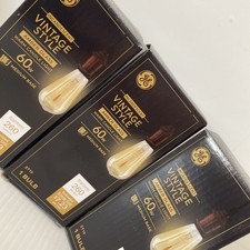 Lot Of 3 GE Vtg Style Amber Glass Warm Candle Light Bulb 60w 260 Lumens/204d
