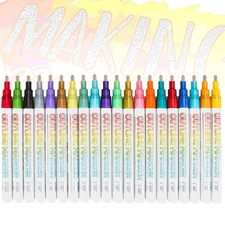 20pcs Outline Marker, Marker Pen for Highlight, Dual-Line Highlighter Outline...