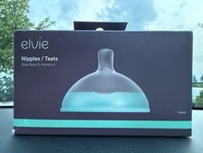 Elvie Baby Bottle Replacement Teats 6 Pack Slow Flow 0 Months ACCS-EFT-S NIB