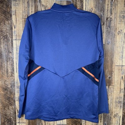 Manchester United Blue 1/4 Zip Top Training Sweatshirt Adidas