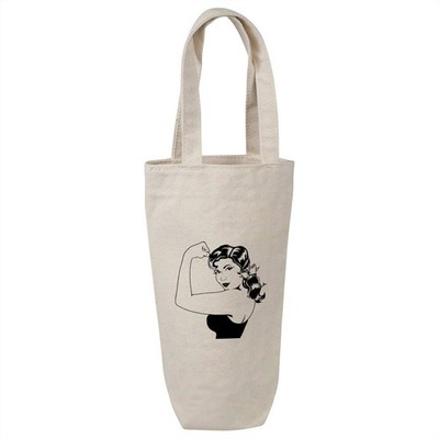 ''Woman Flexing Muscle'' Baumwolle Weinflasche Geschenk/Reisetasche (BL00045987)