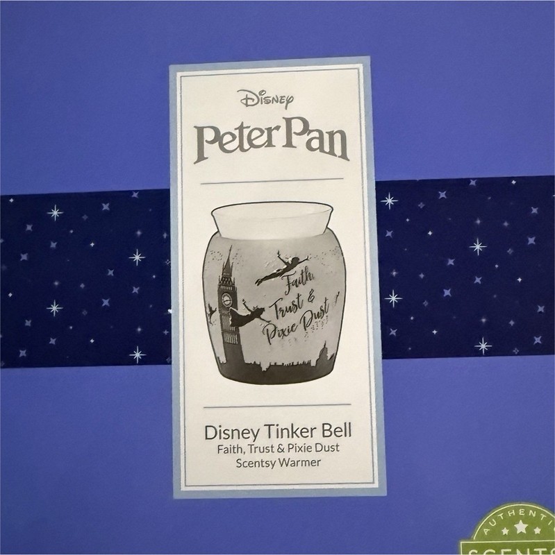 Scentsy Disney Peter Pan Tinker Bell Faith Trust & Pixie Dust Ceramic Warmer