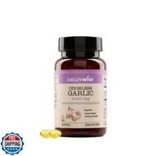 NatureWise Odorless Garlic Supplement 4000mg - Ultra Potent 100:1 Extract - H