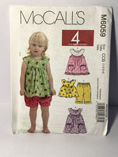 McCall's M6059 Toddlers Top Dresses Shorts and Pants Sewing Pattern Uncut