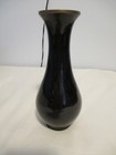 Vintage Black Lacquer Over Brass Vase Floral Mother of Pearl Inlay — photo 5