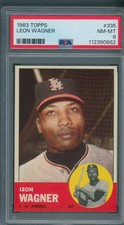 1963 Topps #335 Leon Wagner PSA NM-MT 8 *0882