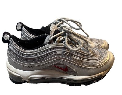  Nike Air Max 97 OG Bullet Silver And Red Youth 3.5  918890-001 