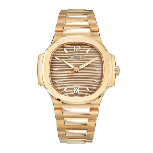 Patek Philippe Nautilus Watch 35MM Gold Index Hour Markers Dial Rose Gold