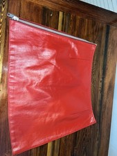 Vintage Late 70s Bremen  s Red Genuine Leather Skirt Made In USA Size L Women's