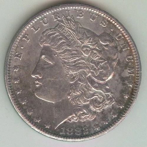1882-CC U.S. MORGAN SILVER DOLLAR - KM#110 - SCARCE - EXTRA FINE PLUS