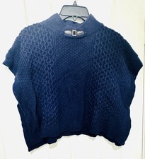 Janie and Jack Highlands Darling Navy Textured Sweater Cape Poncho Girls Size 5