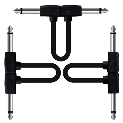 6 Inch 3 Pack 15 Cm Guitar Patch Cable 0.5 Ft 1/4 Right Angled TS Effect Pedal C