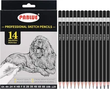 Triangular Sketching Pencil Set, 14 Pcs, 6H to 12B Graphite Pencils for Drawing