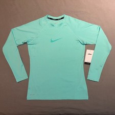 Nike Long Sleeve Rashguard Top Surf Swim Dri-FIT Teal Seafoam Womens Medium