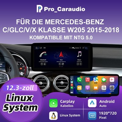 12,3'' Linux CarPlay Für Mercedes C W205 display GLC X253 V W447 NTG5.0 GPS Navi