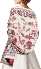 Women’s Pashmina Shawl Wrap – Cashew Flower Large Warm Scarf for Evening Dre