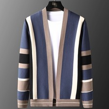 Mens Sweaters Fashion Warm Long Sleeve Jacket Autumn Cardigan Knitwear Outwear