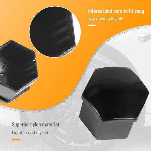 Set universale copri bulloni dadi cerchi in lega 20x 19mm nero lucido per qualsiasi auto