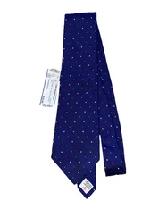 Turnbull & Asser Royal Blue Handmade Silk Tie Red Gold Green White Dots Neiman M