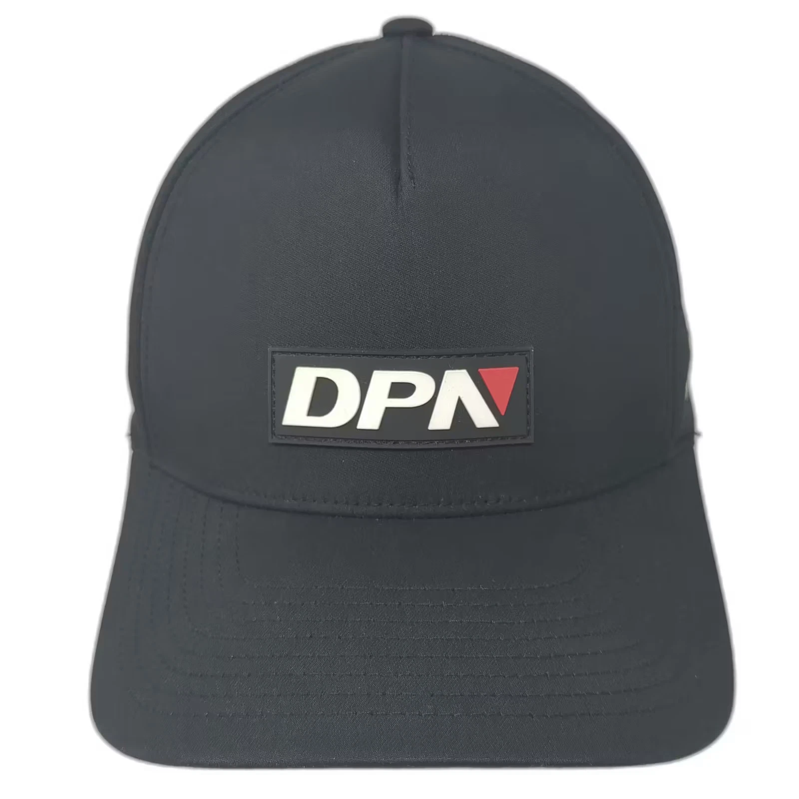Premier Black Trucker Hat OS DPN Logo Perforated Flag Snapback Adjustable
