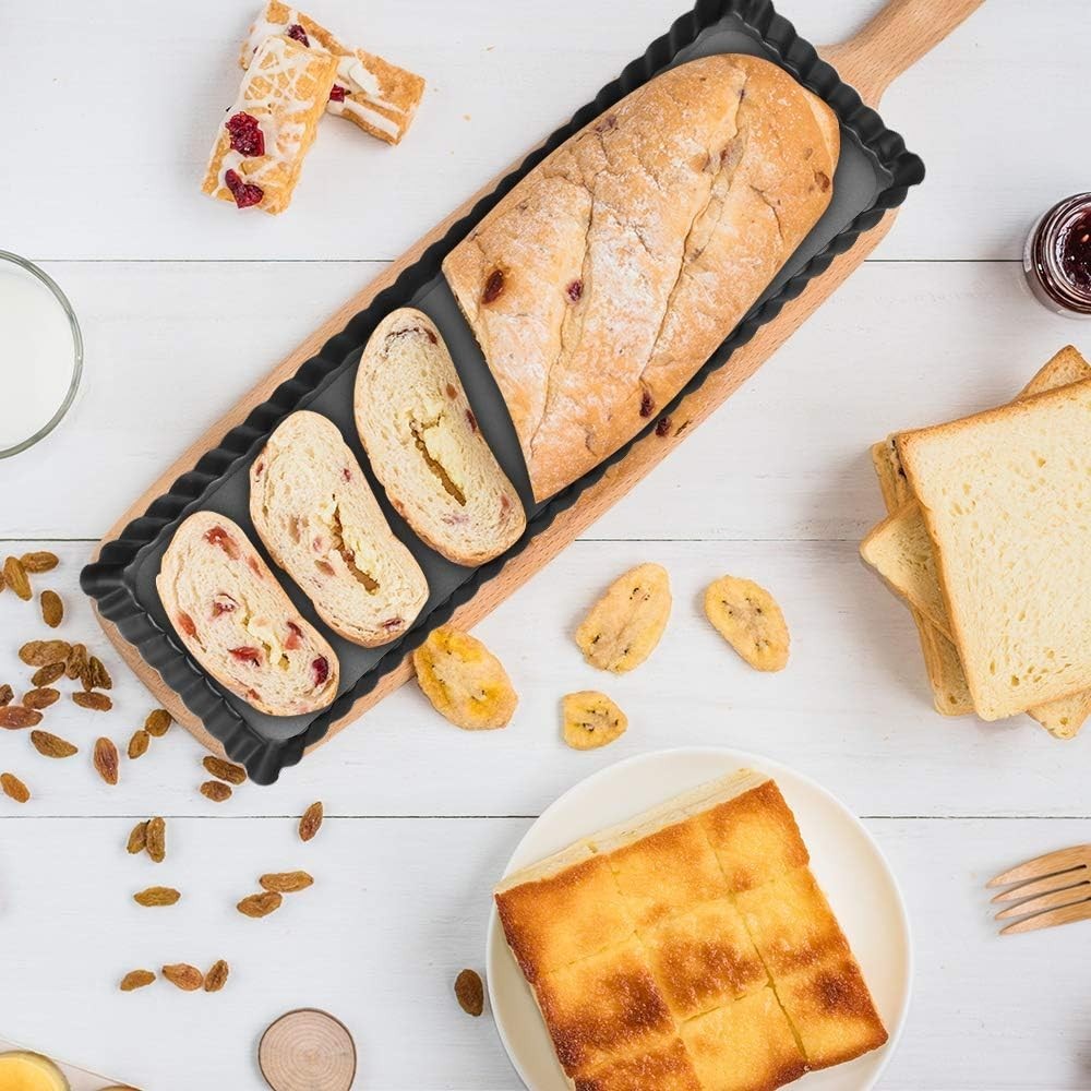 Rectangular Tart Pan 14 Inch Nonstick Quiche Pie Pan with Removable Bottom Ta...