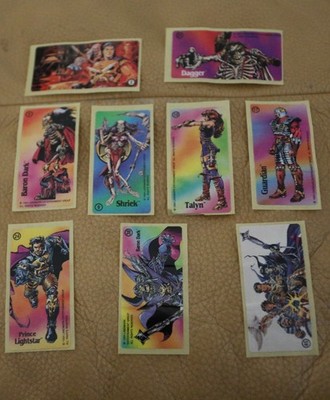 SKELETON WARRIORS 1994 DUNKIN BUBBLEGUM GROSSE SAMMLUNG UNBENUTZTE AUFKLEBER x9