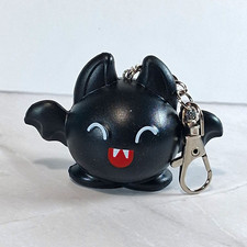 Handmade Black Bat Keychain Charm   Upcycled Halloween Bag Purse Backpack Access