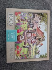 WH Smith 1000 piece jigsaw puzzle Life in the Country 'A Flying Visit' Complete