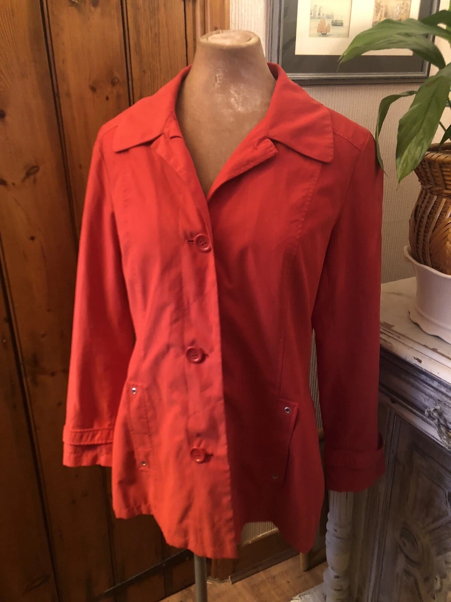 Portfolio 10 Coat Red Mix Peach Feel Trench Mac Jacket M S Marks and Spencer